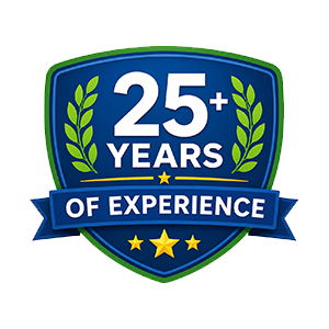 25+ Years Of Experience Badge